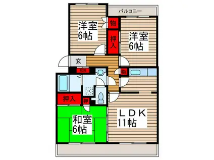オルヒデアII(3LDK/3階)の間取り写真