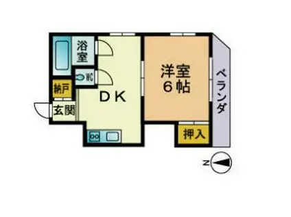 ハイツモリヤ(1DK/3階)の間取り写真