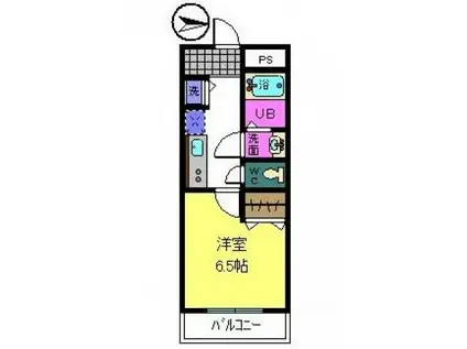 フィオレ源氏ケ丘(1K/1階)の間取り写真