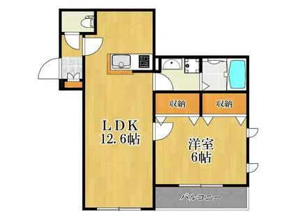 メゾン・サンシャイン(1LDK/3階)の間取り写真