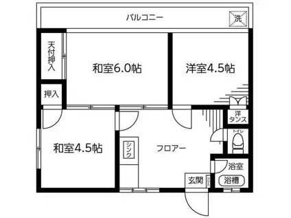 新原町田マンション(3DK/6階)の間取り写真