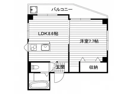 相原ビル(1LDK/3階)の間取り写真