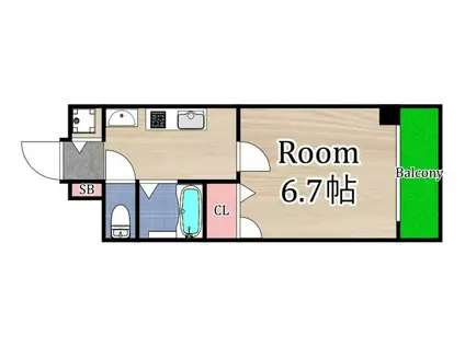 プレサンス城北公園アクアージュ(1K/7階)の間取り写真