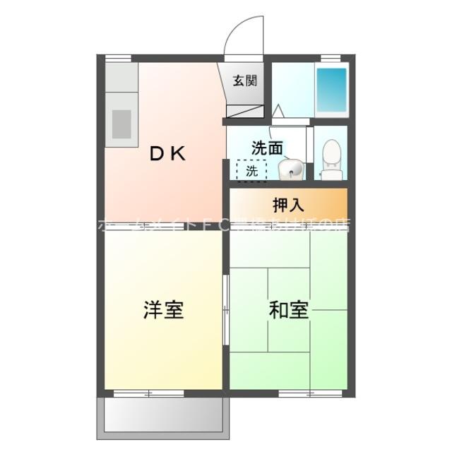 グリーンハイツ宮路(2DK/2階)の間取り写真