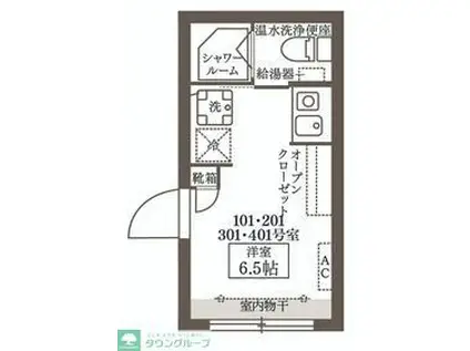 COCOCUBE高円寺II(ワンルーム/4階)の間取り写真