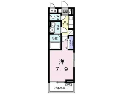 レガーロ(1K/2階)の間取り写真