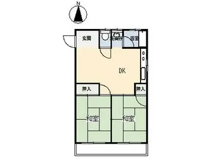 コーポ美香(2DK/1階)の間取り写真