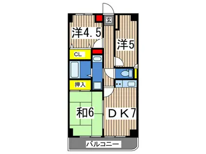プラージュ戸塚(3DK/5階)の間取り写真