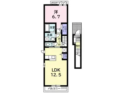 プチ エトワール(1LDK/2階)の間取り写真