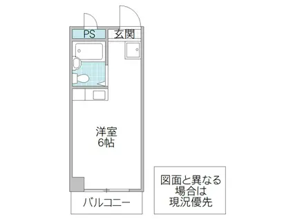 ロマーヌ水戸第3(ワンルーム/3階)の間取り写真