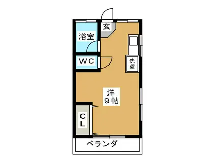 あさの荘(ワンルーム/2階)の間取り写真