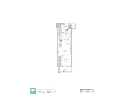 ワンルーフレジデンス中野(1DK/2階)の間取り写真