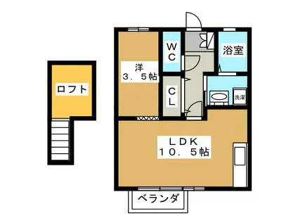 プレミール(1LDK/2階)の間取り写真