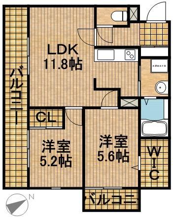 ビアン・カリテ(2LDK/3階)の間取り写真