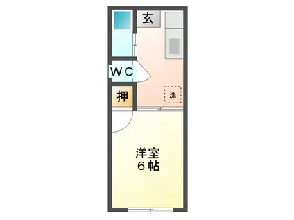 寿サンハイツ(1K/1階)の間取り写真