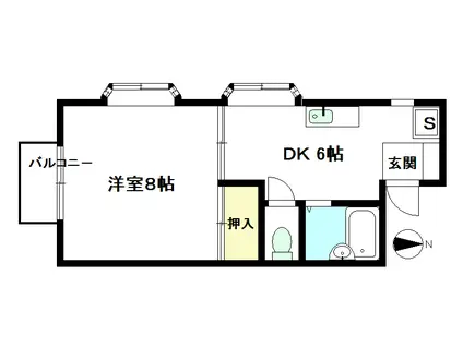 マキシマ16(1DK/2階)の間取り写真
