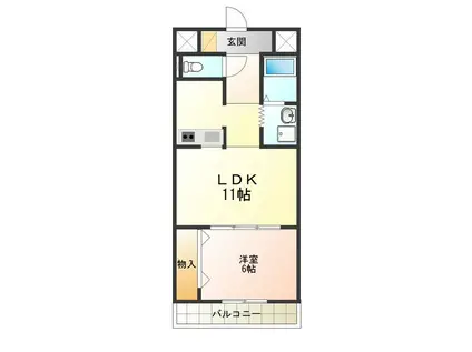 堺Tレジデンス(1LDK/4階)の間取り写真