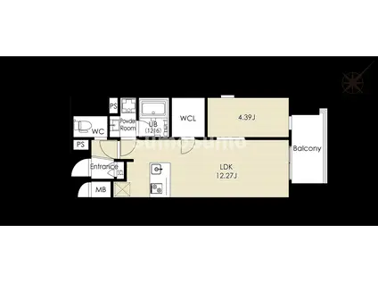 VOLARE HAKATA(1LDK/14階)の間取り写真