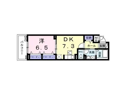 プレッソ・ロートIII(1DK/1階)の間取り写真