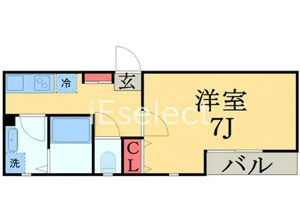 AQUE7(1K/2階)の間取り写真