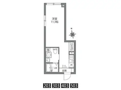 アザレア王子神谷(ワンルーム/5階)の間取り写真