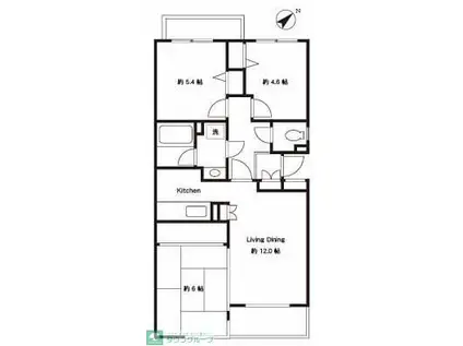 石神井ガーデンハイツ(3LDK/3階)の間取り写真