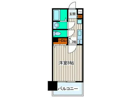 シティマンション木町通(1K/8階)の間取り写真