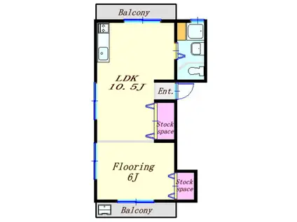 井上マンション(1LDK/2階)の間取り写真