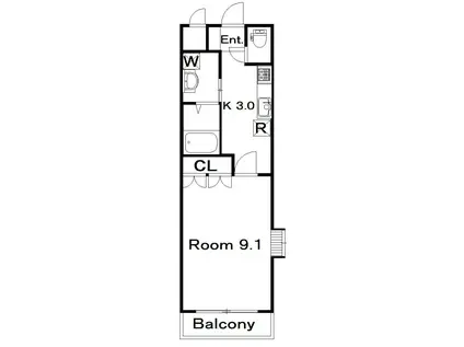 サニーヒルズ出雲(1K/1階)の間取り写真