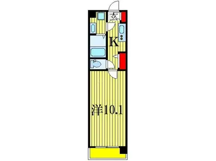 ミッツ・メロディア(1K/4階)の間取り写真
