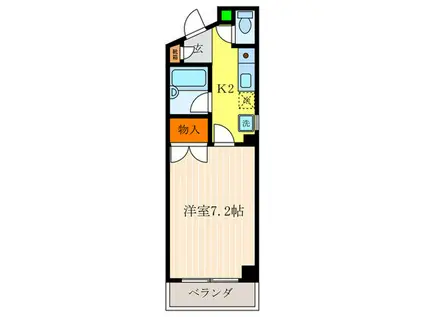 ノースポイント(1K/3階)の間取り写真