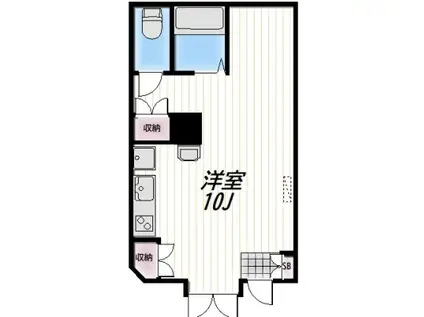 PRIER(ワンルーム/1階)の間取り写真