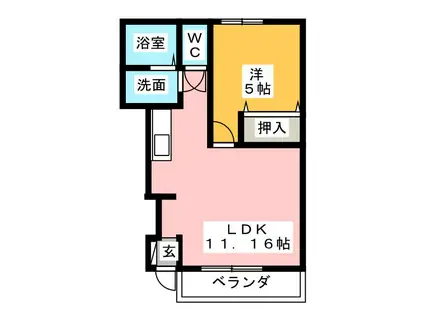 ツインシティー大池 A棟(1LDK/1階)の間取り写真