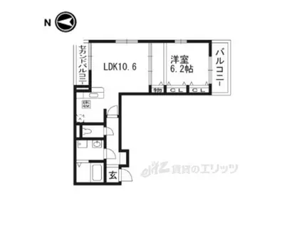 プログレスVII番館西屋敷(1LDK/1階)の間取り写真