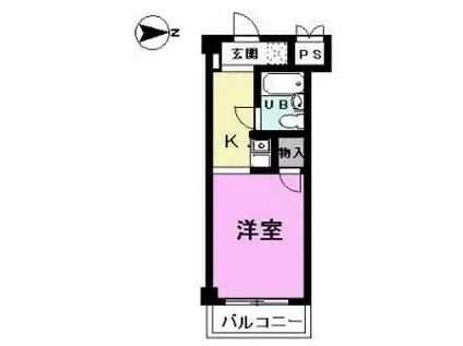 ビューメゾンフカツ(ワンルーム/3階)の間取り写真