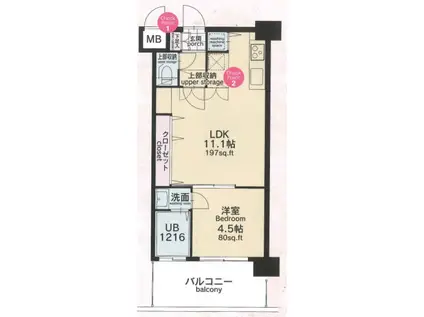 CLUB ORIENT BLD 82 EMPRESS(1LDK/9階)の間取り写真