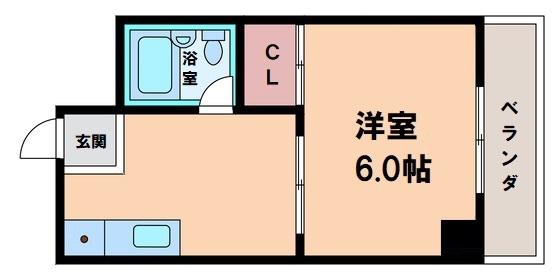 コーポアビコ(1K/5階)の間取り写真