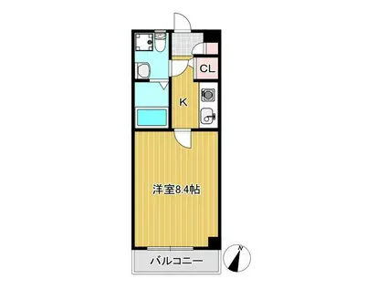 YSフラッツ(1DK/2階)の間取り写真