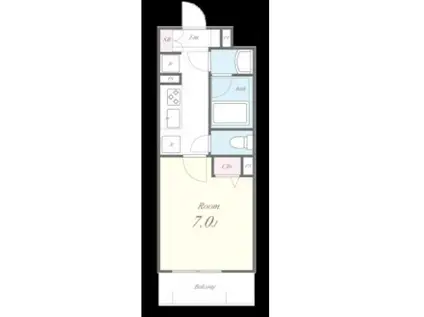 ハーモニーリッジ(1K/2階)の間取り写真