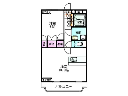 エスペランス(1LDK/1階)の間取り写真