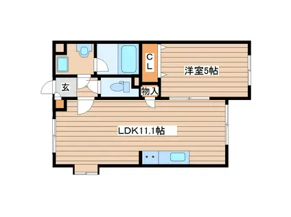 八乙女中央壱番館(1LDK/1階)の間取り写真