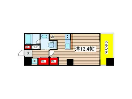 グレンパーク中島(ワンルーム/5階)の間取り写真