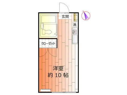 ハウスマリ(ワンルーム/1階)の間取り写真