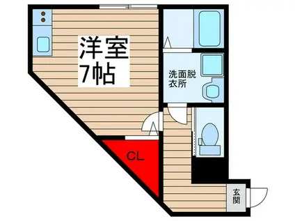 レジデンス新松戸(ワンルーム/1階)の間取り写真