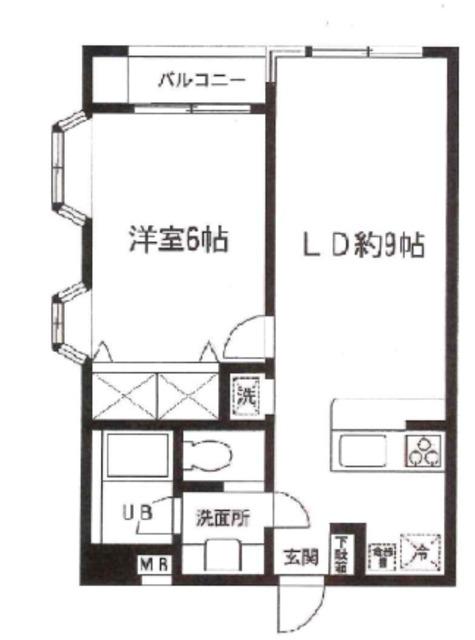 ルクレ東長崎(1LDK/2階)の間取り写真