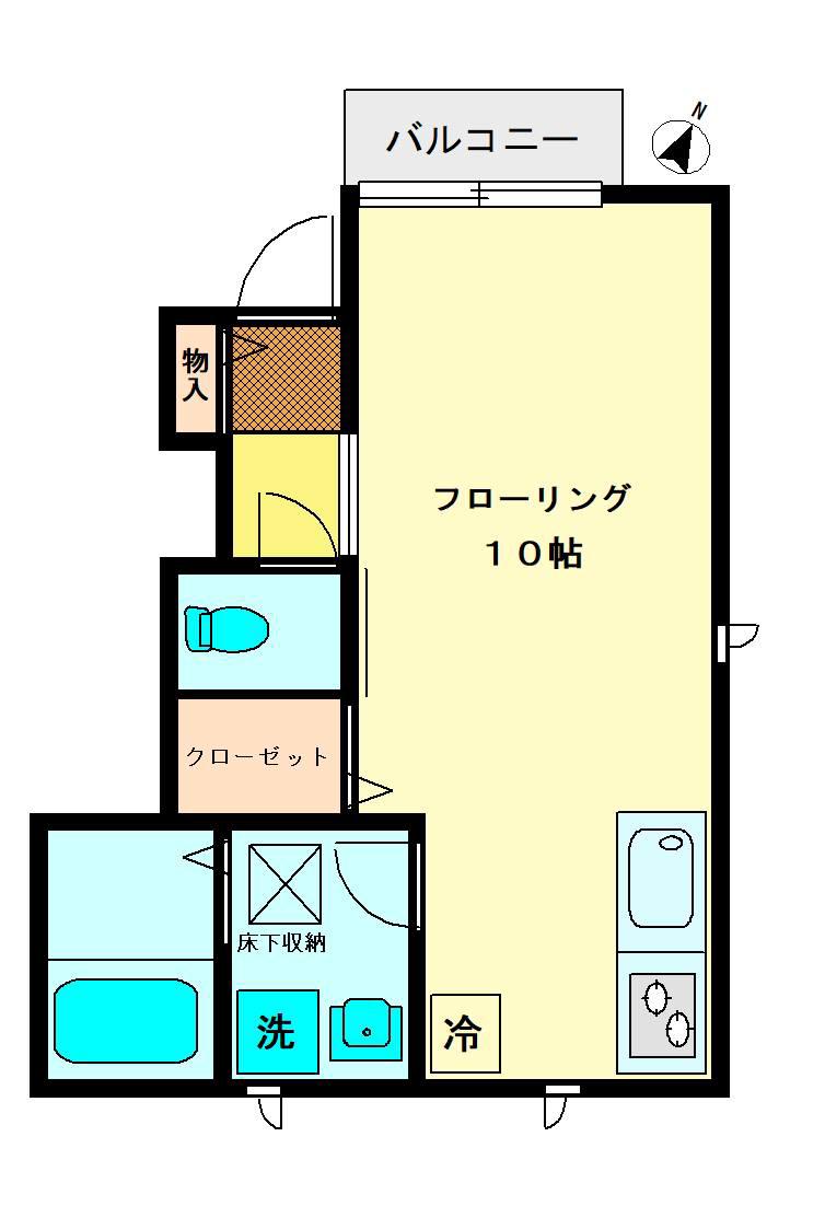 アロマグレイス(ワンルーム/1階)の間取り写真