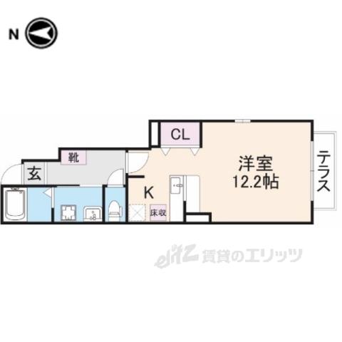 サンシャインフジⅡ(ワンルーム/1階)の間取り写真