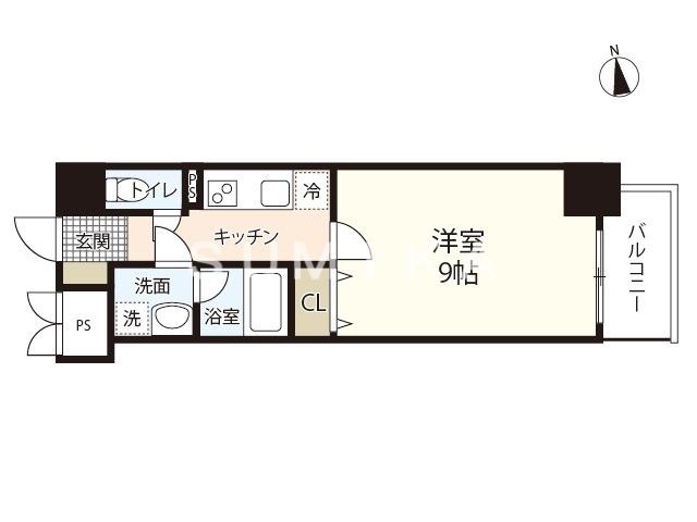 THE MODERN岡山駅前(1K/9階)の間取り写真