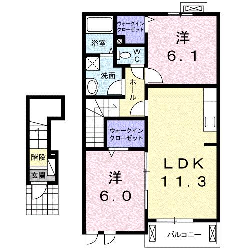 コルソ YK(2LDK/2階)の間取り写真