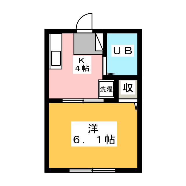 グリーンハイツ北門 A(1K/2階)の間取り写真